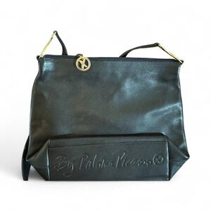 Paloma Picasso Elegant Black Shoulder Bag with Gold Details